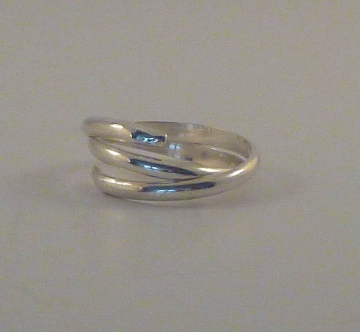 Argentium Silver Stacking Wrap Ring, Hypoallergenic Tarnish Resistant Everyday Thumb Ring