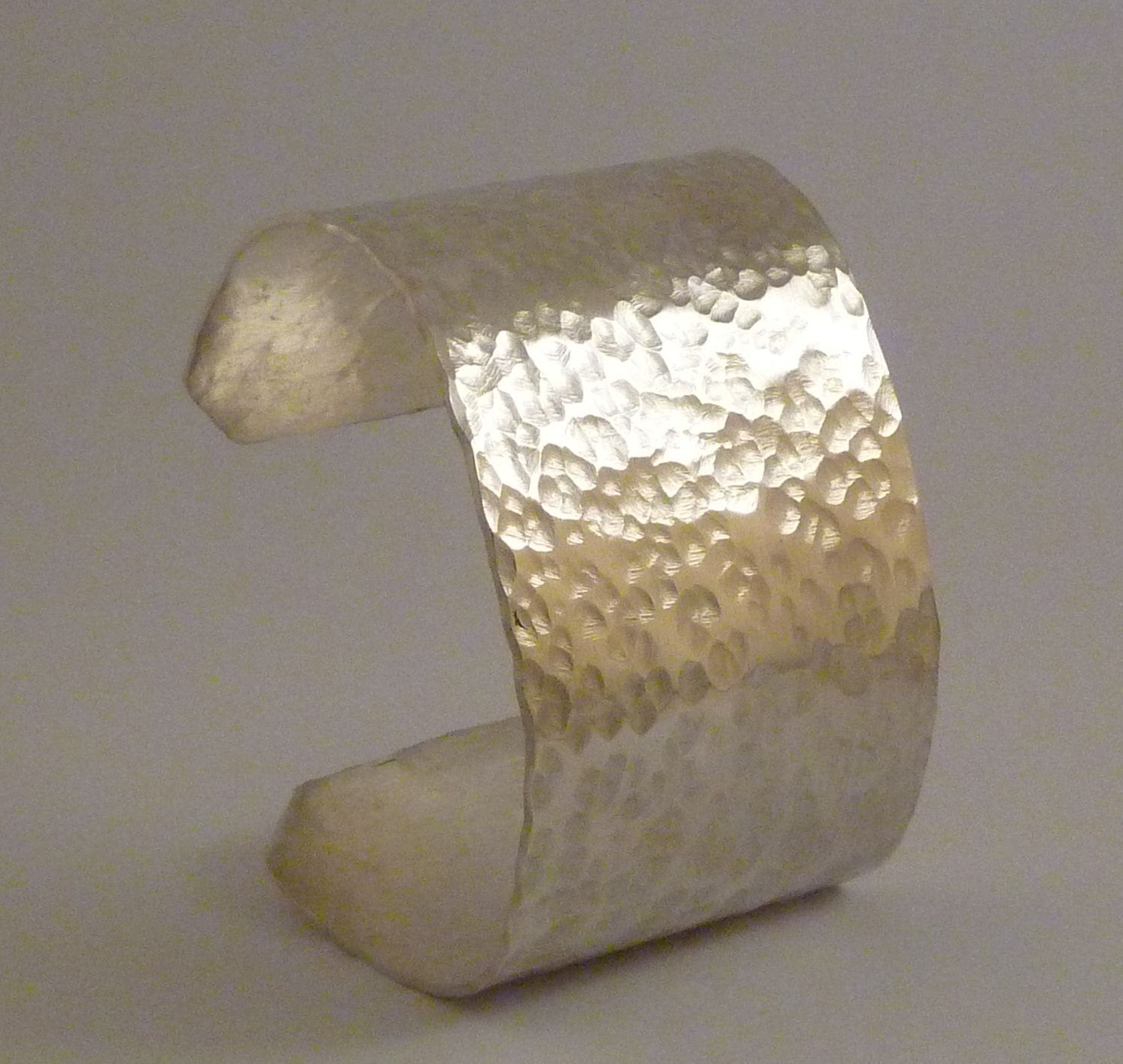 Wide Argentium Silver Cuff Bracelet , Argentium Silver Hammered Cuff Bracelet, Everyday Cuff Bracelet