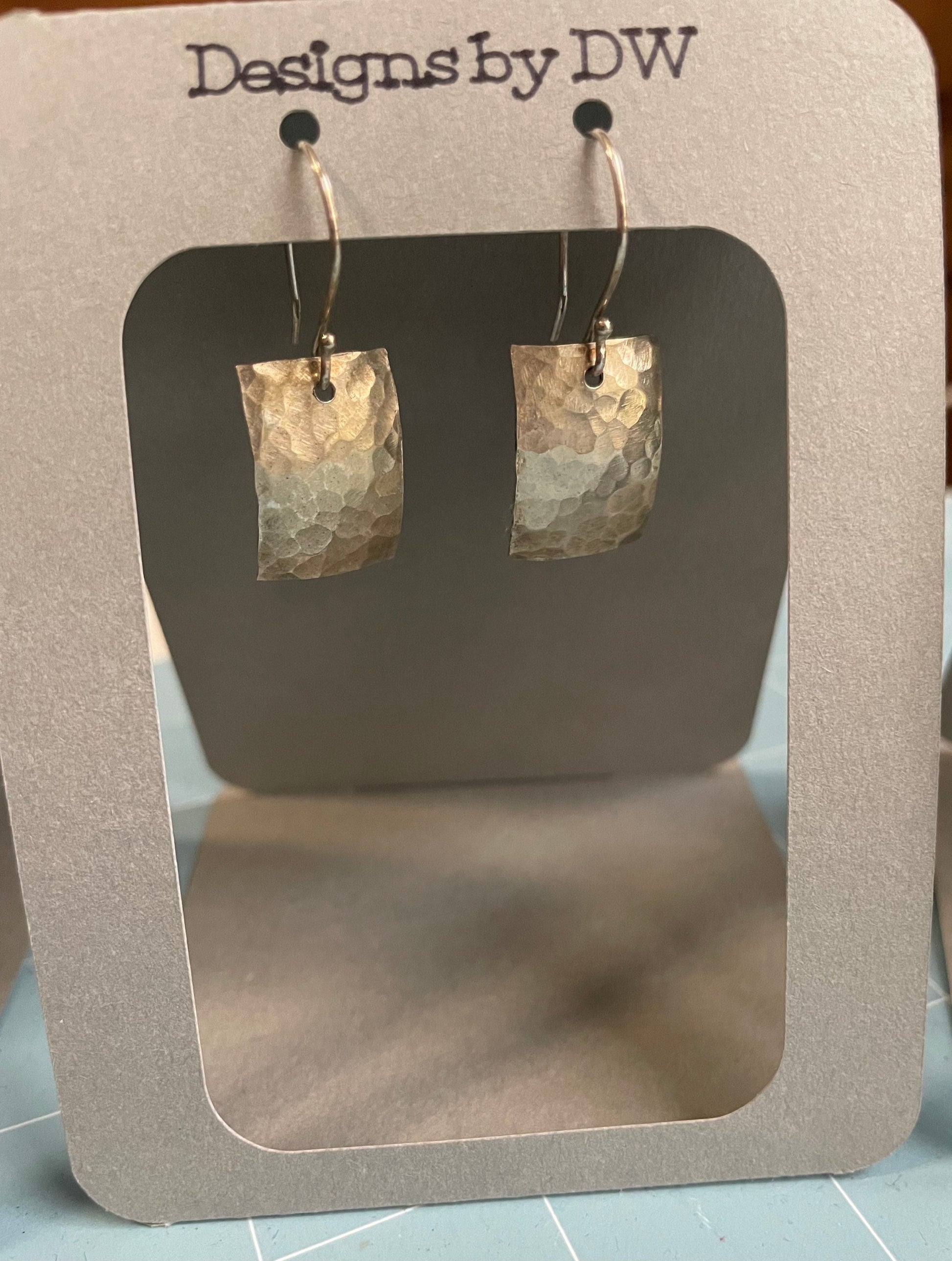 Hammered Argentium Silver Drop Earrings, Minimalist Hypoallergenic and Tarnish Resistant Jewelry Gift for Women