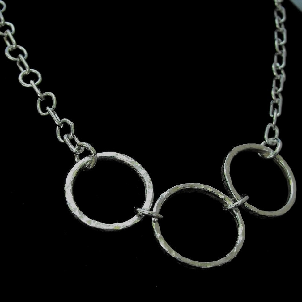 Handcrafted Argentium Silver Chunky Chain Necklace, Tarnish Resistant Eco Jewelry