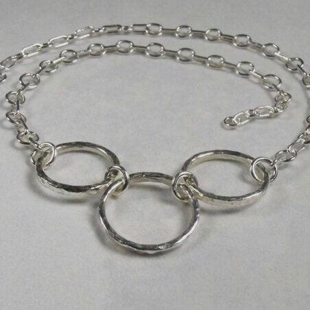 Handcrafted Argentium Silver Chunky Chain Necklace, Tarnish Resistant Eco Jewelry