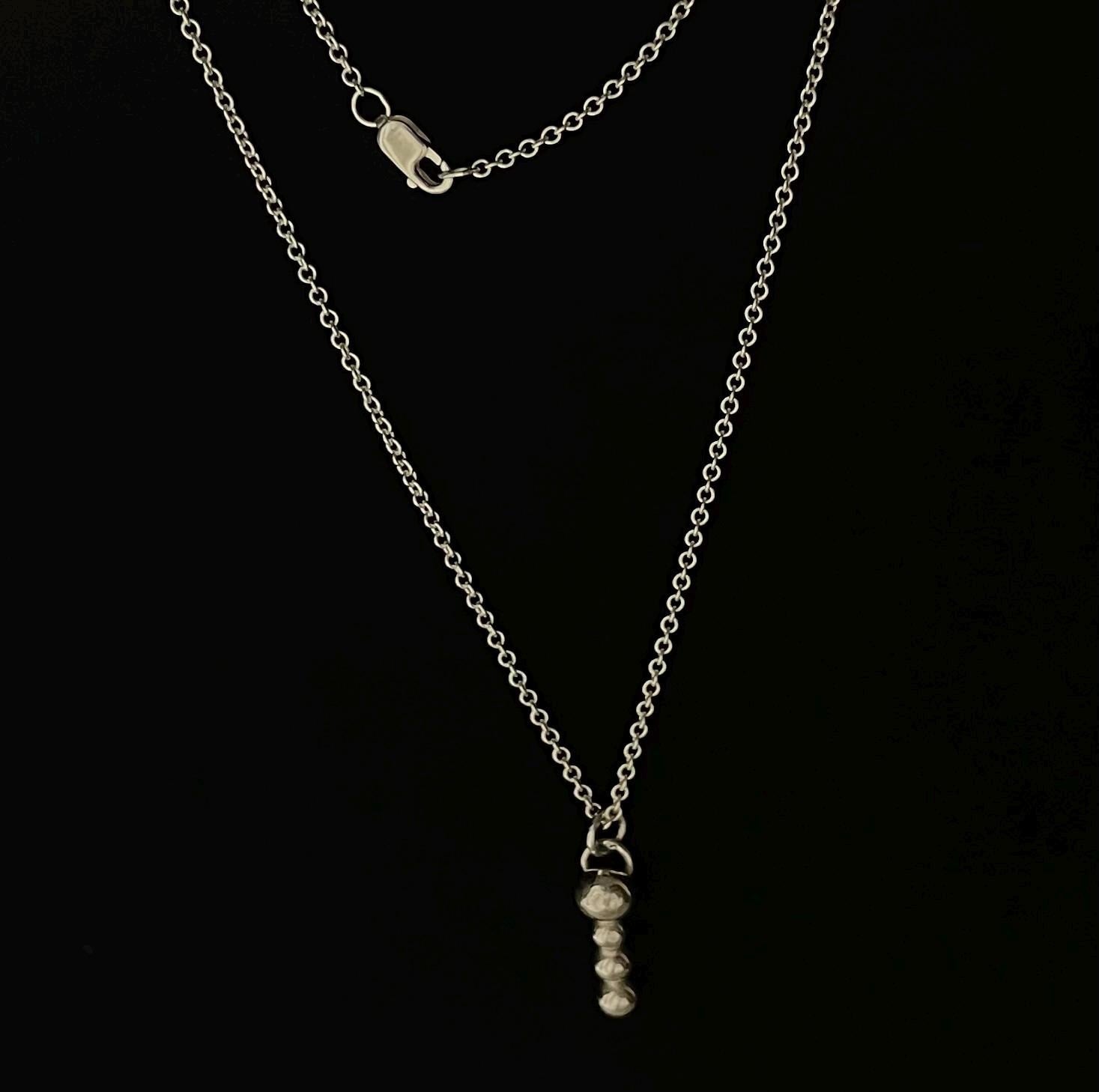 Handcrafted Argentium Silver Charm Necklace, Everyday Layering Jewelry