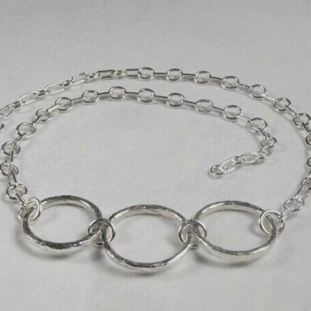 Handcrafted Argentium Silver Chunky Chain Necklace, Tarnish Resistant, Hypoallergenic, Eco Friendly