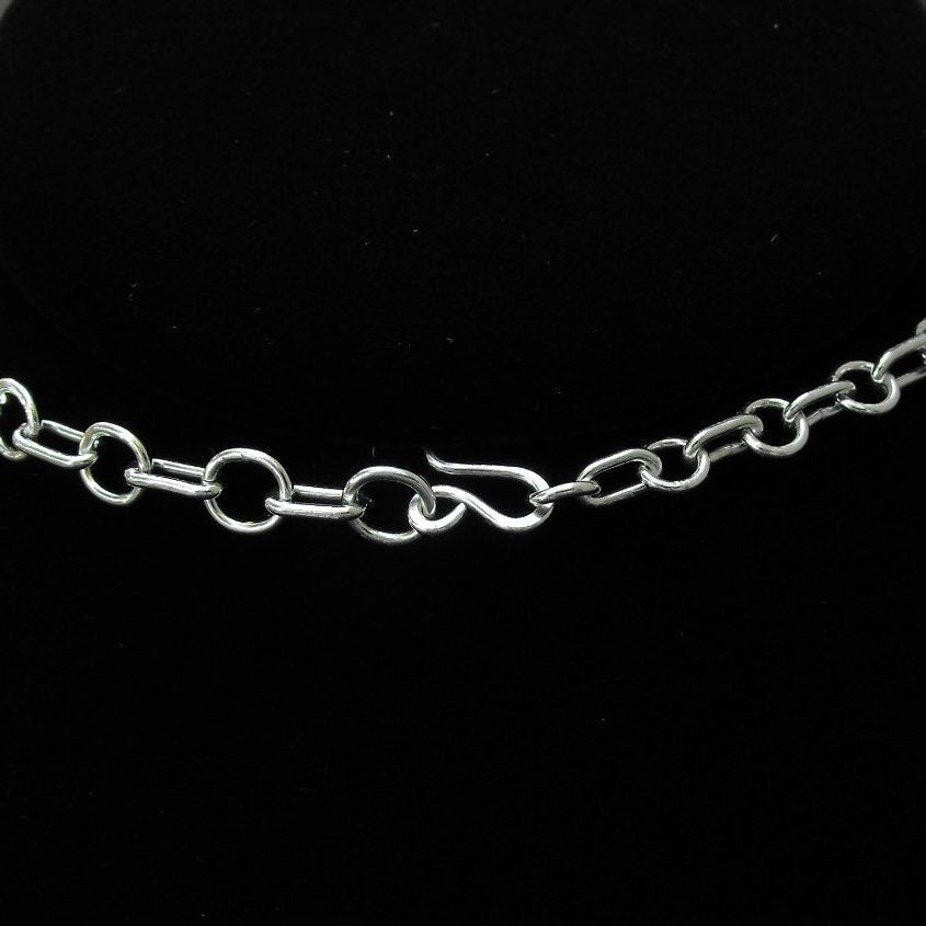 Handcrafted Argentium Silver Chain Bracelet, Hypoallergenic Tarnish Resistant Jewelry