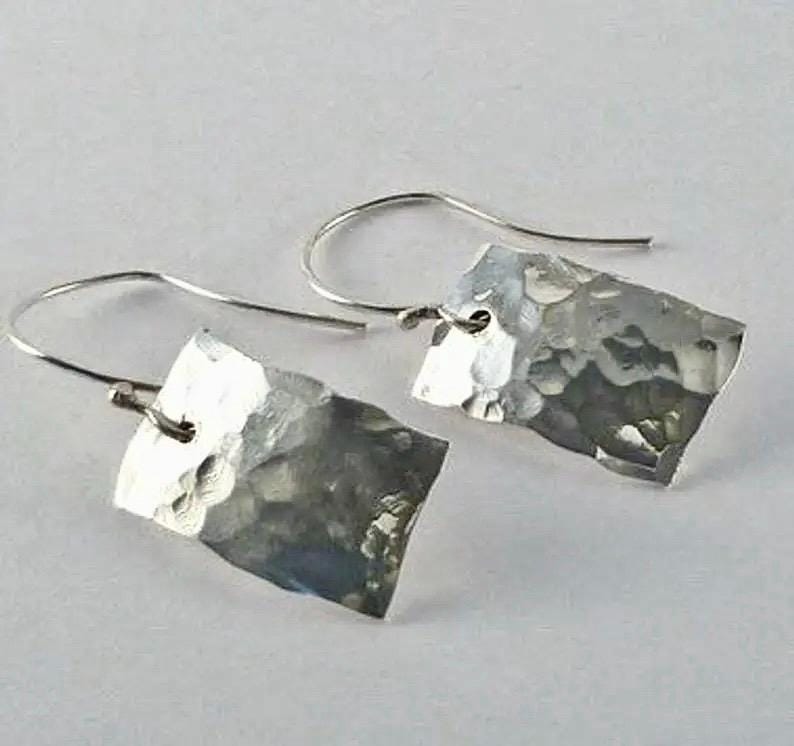 Hypoallergenic Argentium Silver Dangle Earrings, Modern Tarnish Resistant Jewelry for Women