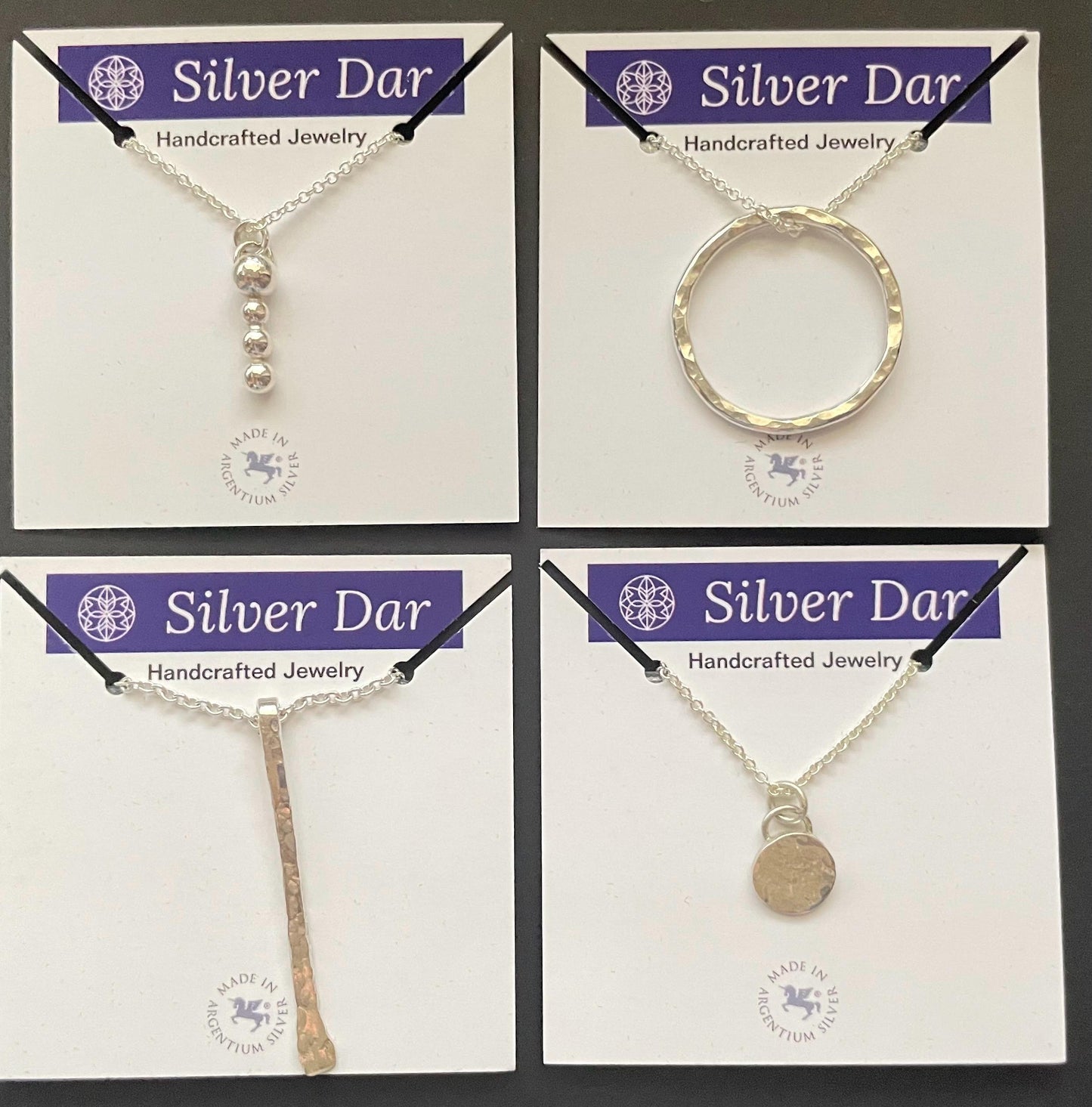 Handcrafted Argentium Silver Bar Necklace, Hammer Textured Minimalist Jewelry