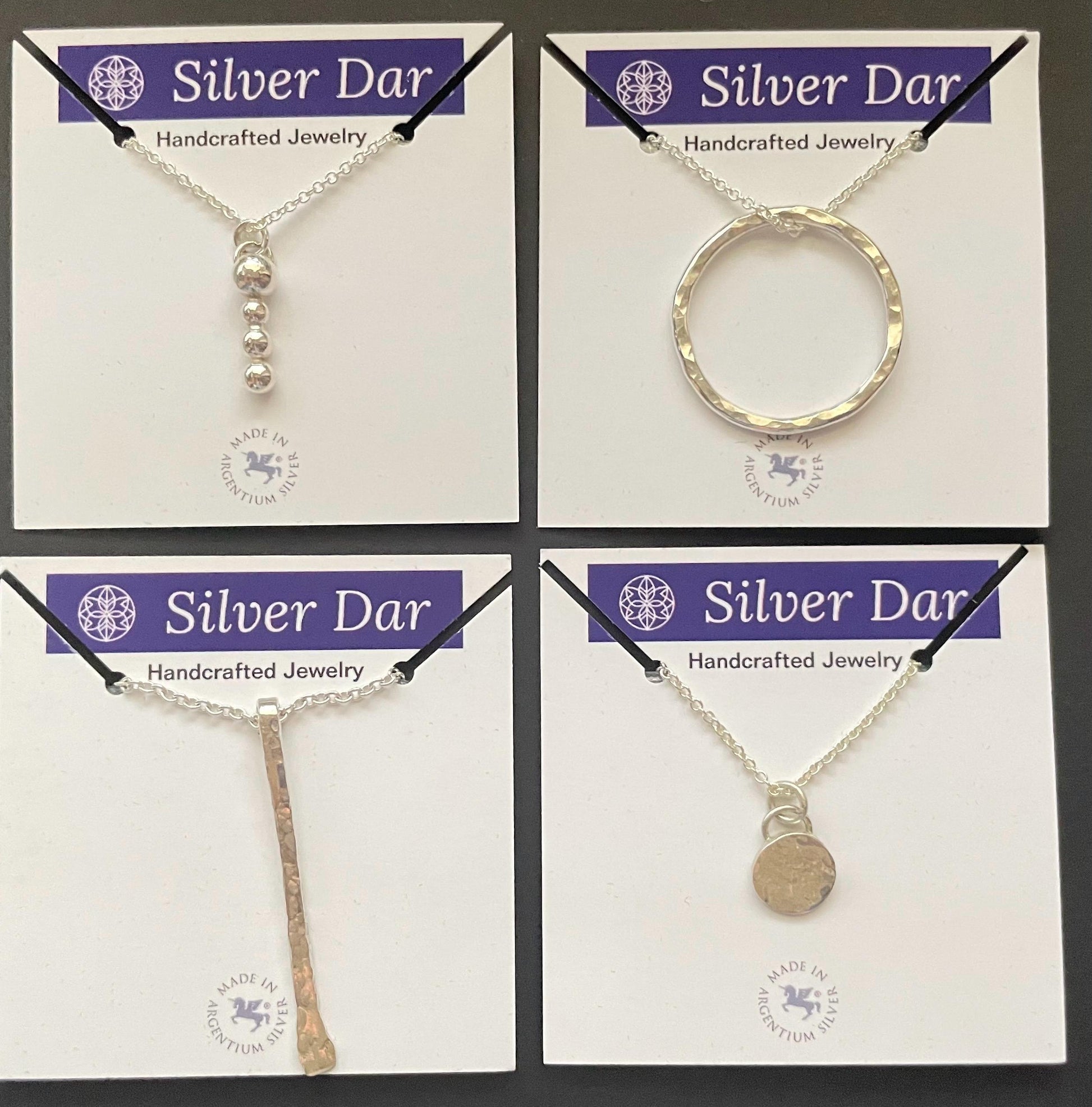 Handcrafted Argentium Silver Bar Necklace, Hammer Textured Minimalist Jewelry