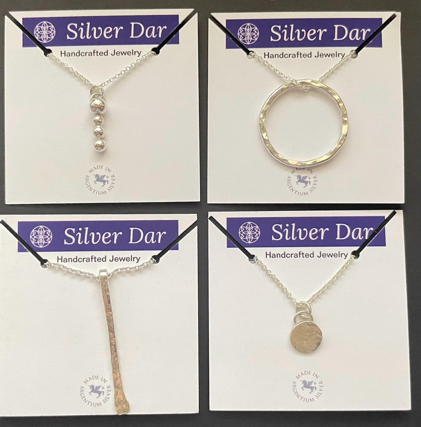 Handcrafted Argentium Silver Bar Necklace, Hammer Textured Minimalist Jewelry