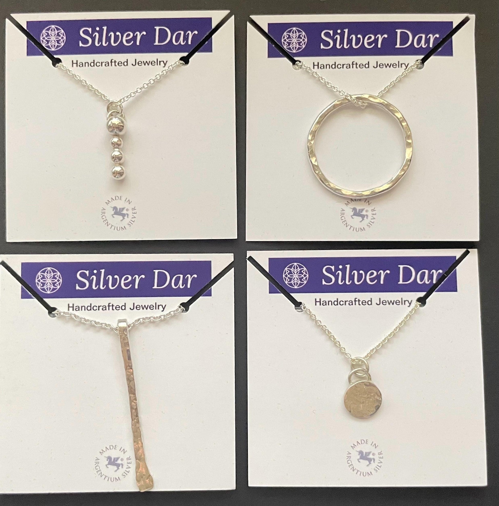 Handcrafted Argentium Silver Bar Necklace, Hammer Textured Minimalist Jewelry