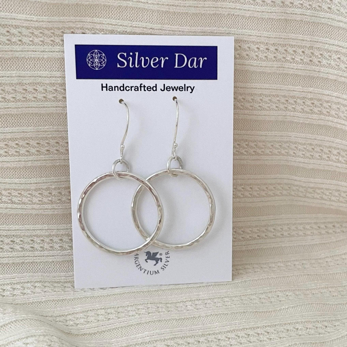 Handcrafted Argentium Silver Chunky Hoop Earrings, Thick 12g Artisan Hammered Statement Circles