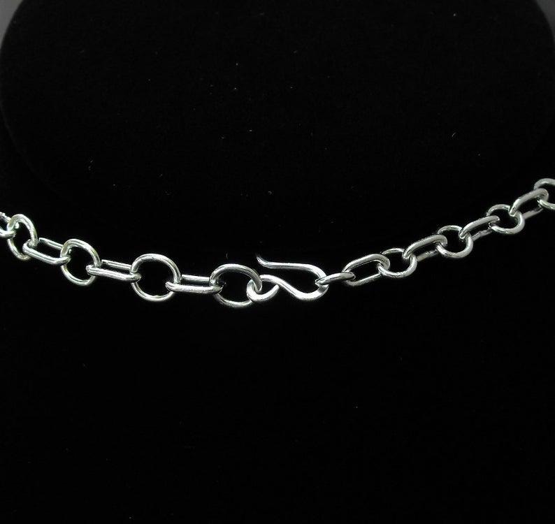 Handcrafted Argentium Silver Chain Link Bracelet, Tarnish Resistant Daily Wear