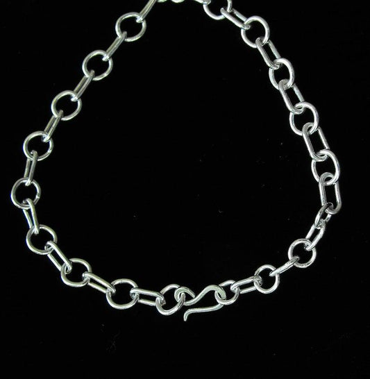 Handcrafted Argentium Silver Chain Bracelet, Tarnish Resistant, Eco Friendly Jewelry