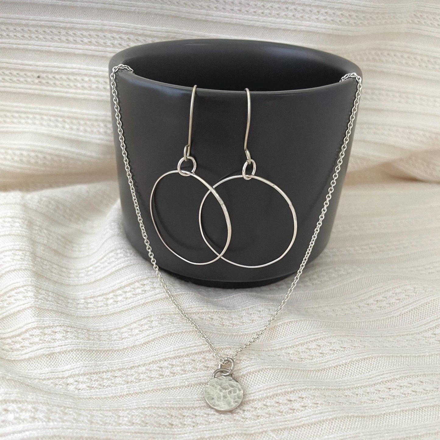 Hand-Shaped Argentium Silver Hoop Earrings, Tarnish Resistant Minimalist Jewelry