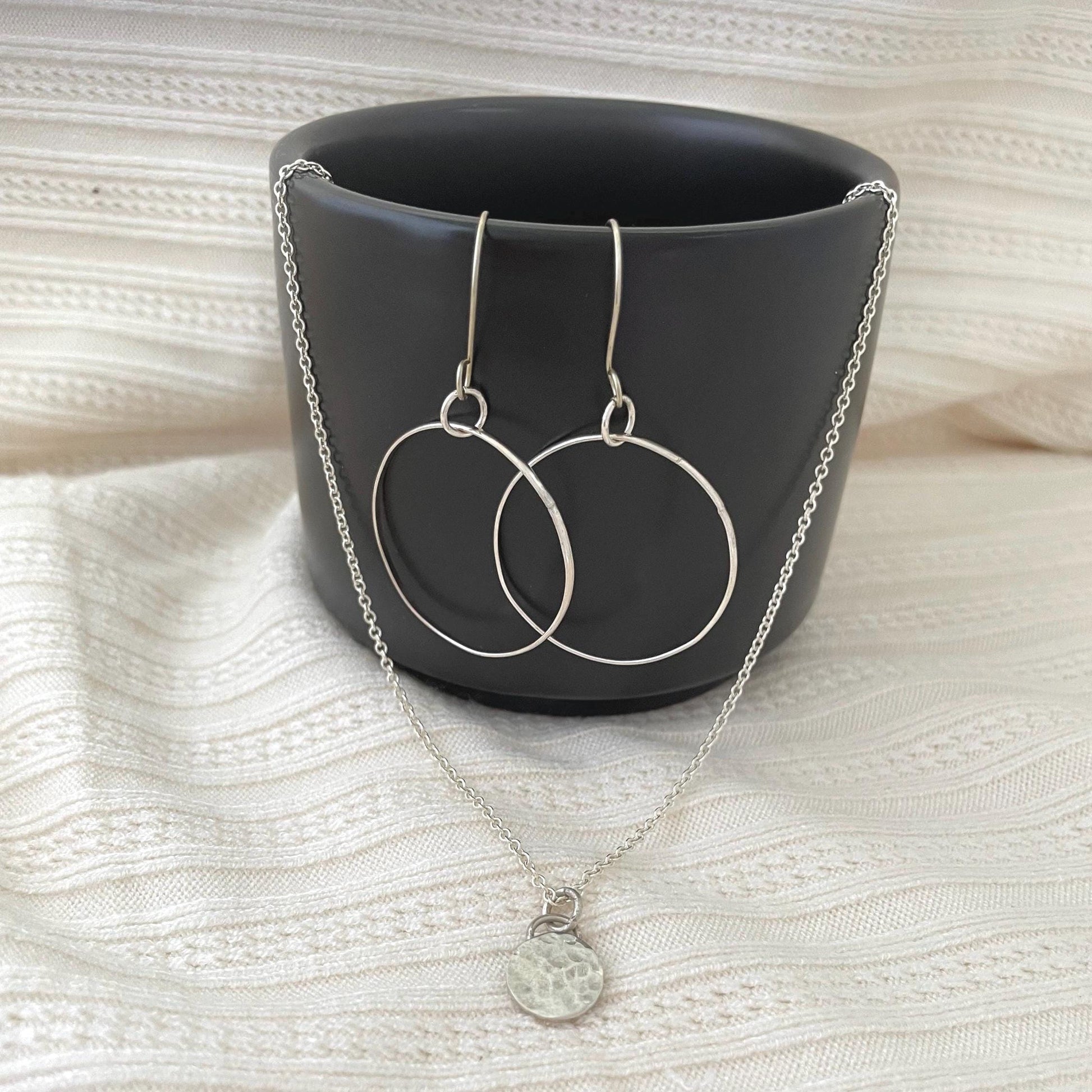 Hand-Shaped Argentium Silver Hoop Earrings, Tarnish Resistant Minimalist Jewelry