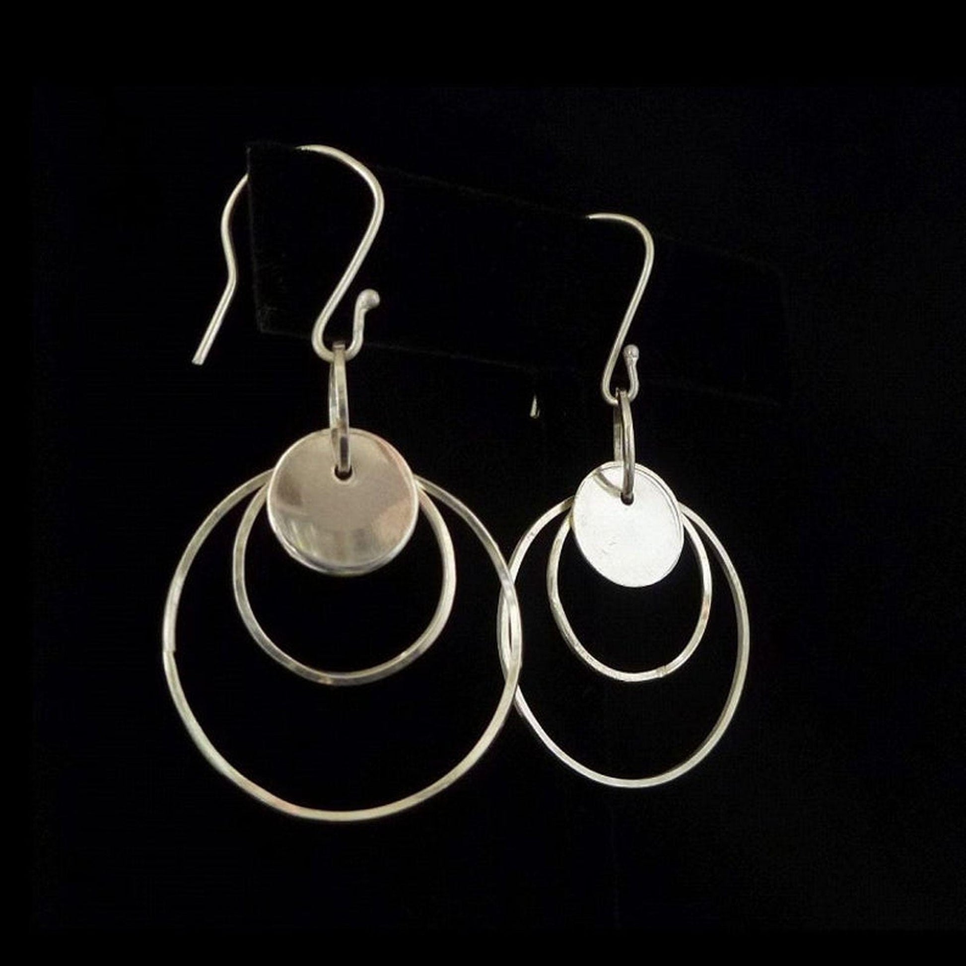 Argentium Silver Double Hoop Earrings, Modern Tarnish Resistant Jewelry