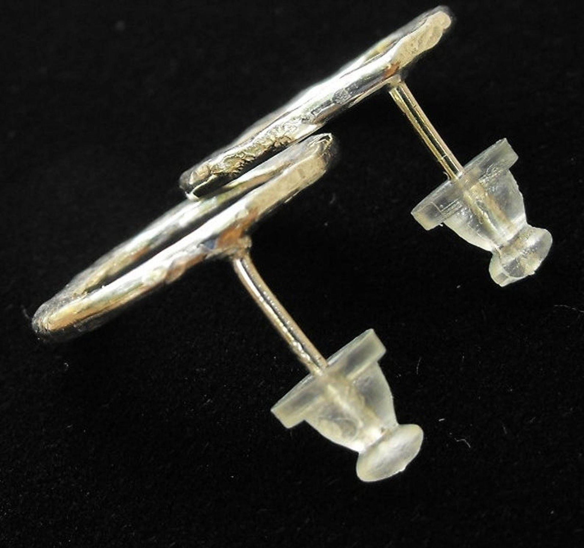 Handcrafted Argentium Silver Hoop Stud Earrings, Tarnish Free and Hypoallergenic Modern Jewelry