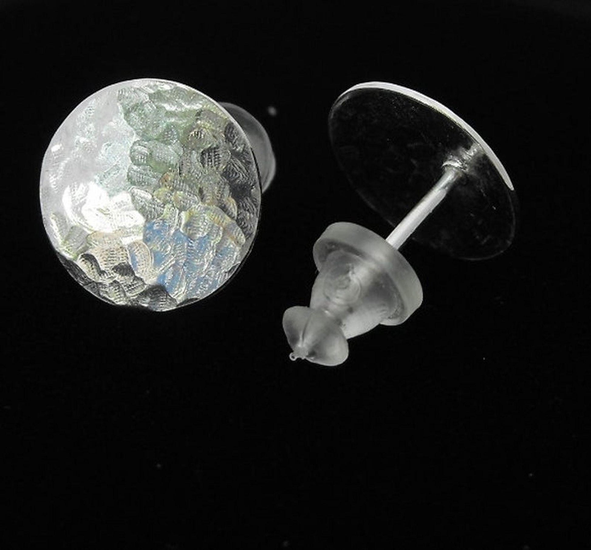 Hammered Argentium Silver Stud Earrings, Nickel Free Hypoallergenic Jewelry