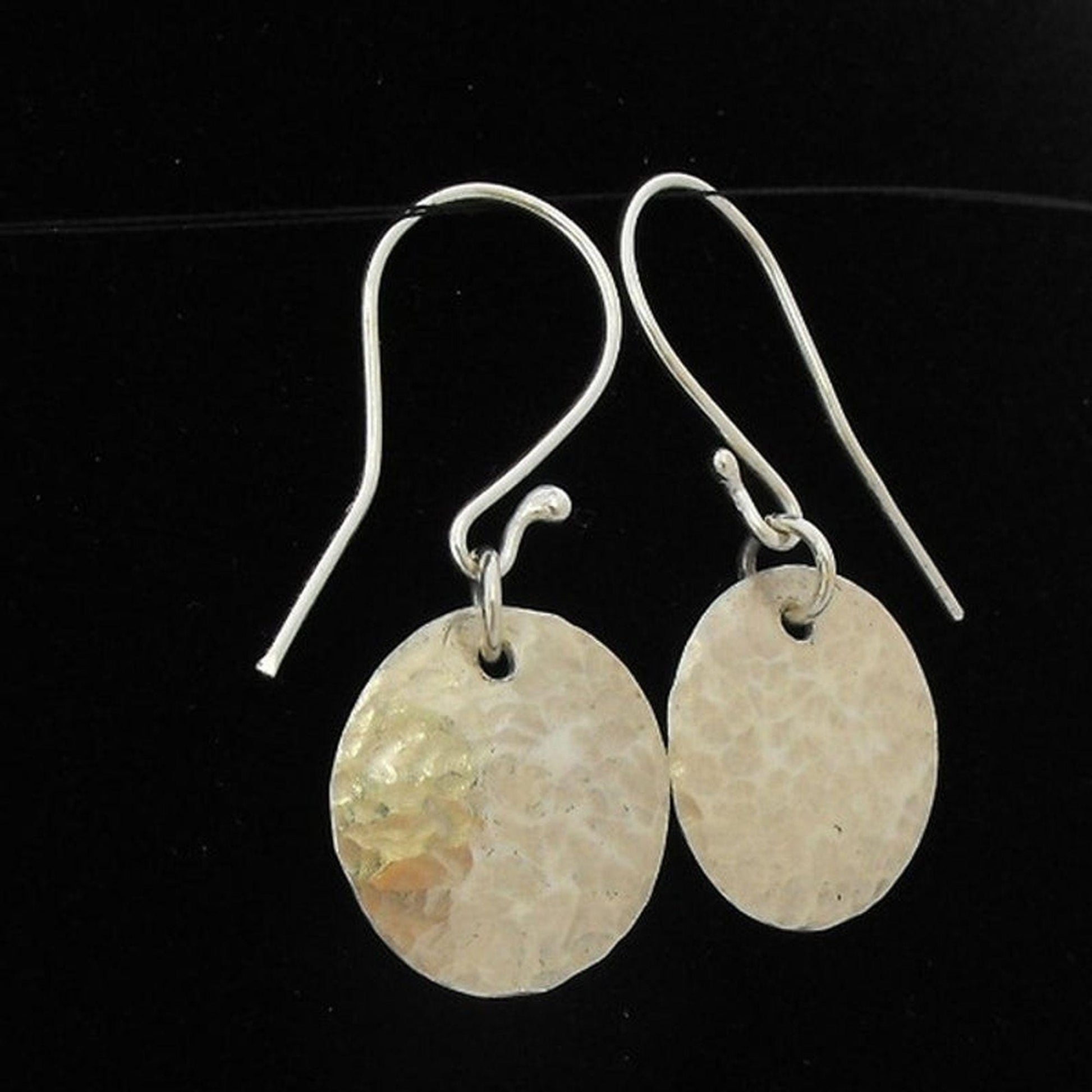 Hammered Argentium Silver Disc Earrings, Hypoallergenic, Eco Friendly Modern Jewelry