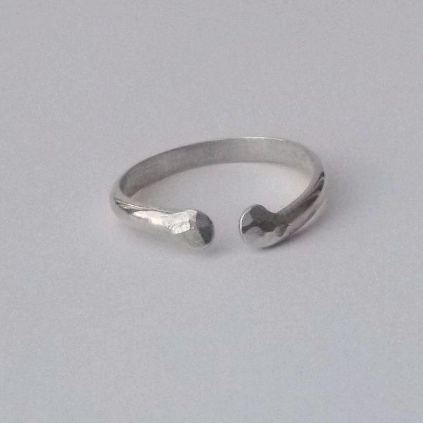 Argentium Silver Open Stack Ring, Hypoallergenic Tarnish Resistant Thumb Ring