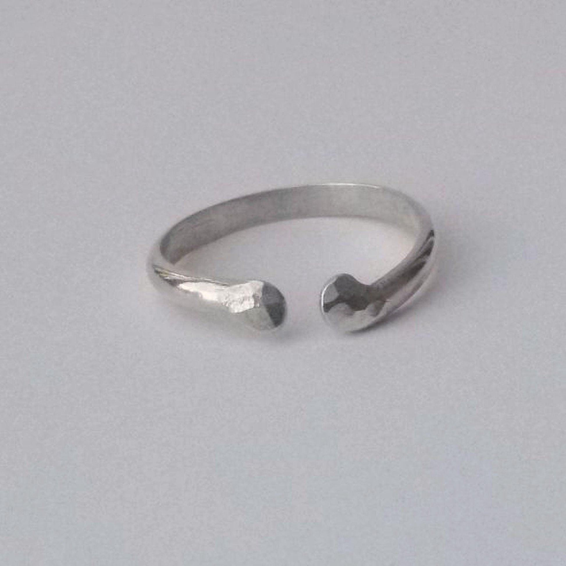 Argentium Silver Open Stack Ring, Hypoallergenic Tarnish Resistant Thumb Ring