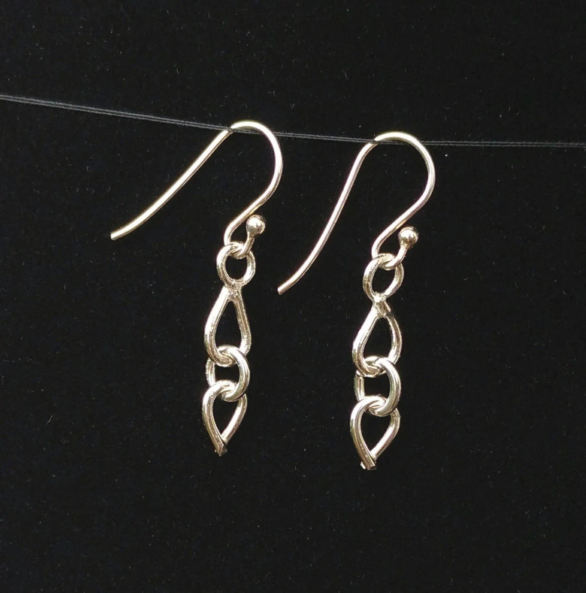 Handcrafted Argentium Silver Drop Earrings, Hypoallergenic and Tarnish Resistant Minimalist Jewelry for Women