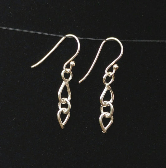 Handcrafted Argentium Silver Drop Earrings, Hypoallergenic and Tarnish Resistant Minimalist Jewelry for Women