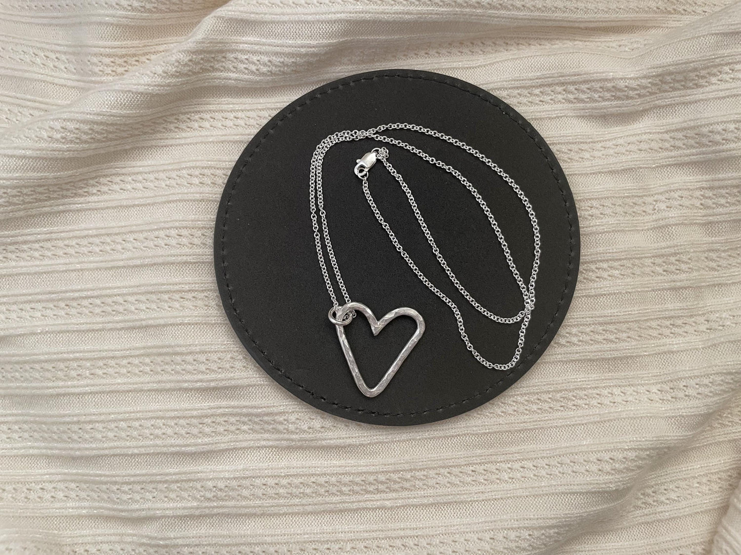 Handcrafted Argentium Silver Heart Necklace, Tarnish Resistant and Eco Friendly Gifts for Women