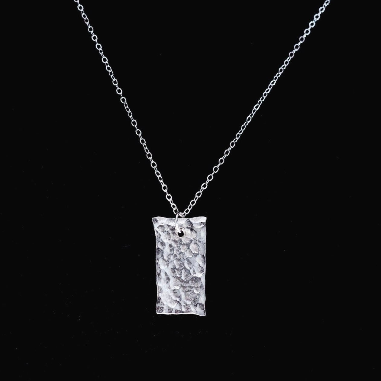 Handcrafted Argentium Silver Bar Necklace, Tarnish Resistant, Minimalist Pendant Jewelry