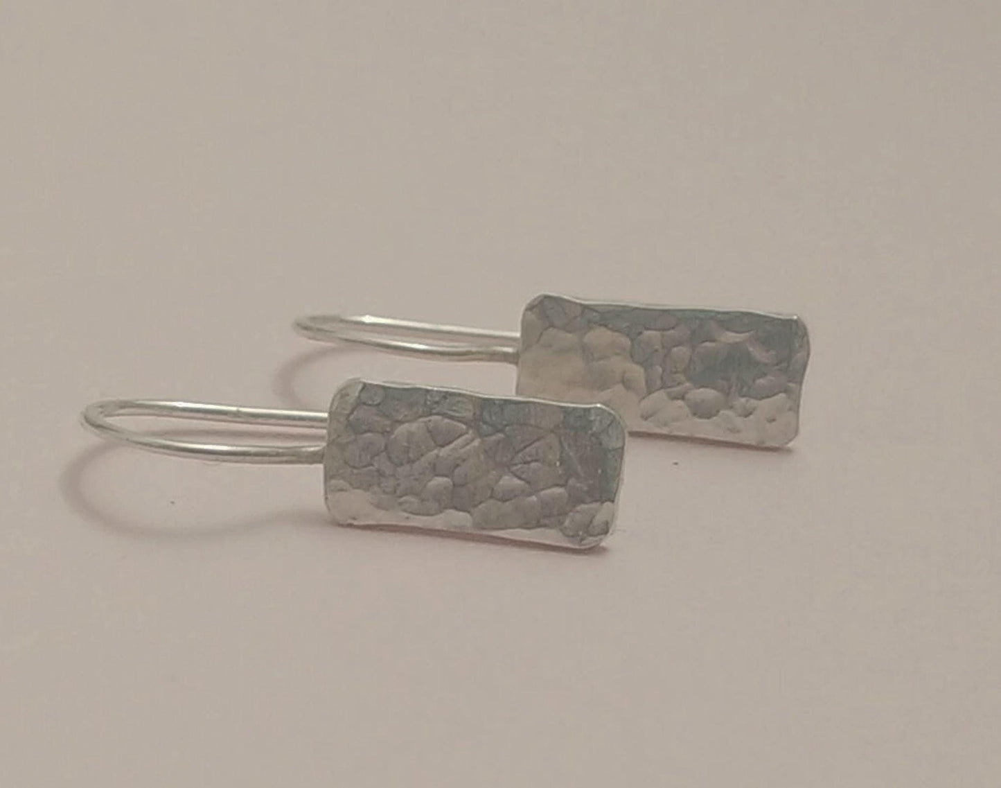 Handcrafted Argentium Silver Hammered Drop Earrings, Hypoallergenic Dangle Jewelry