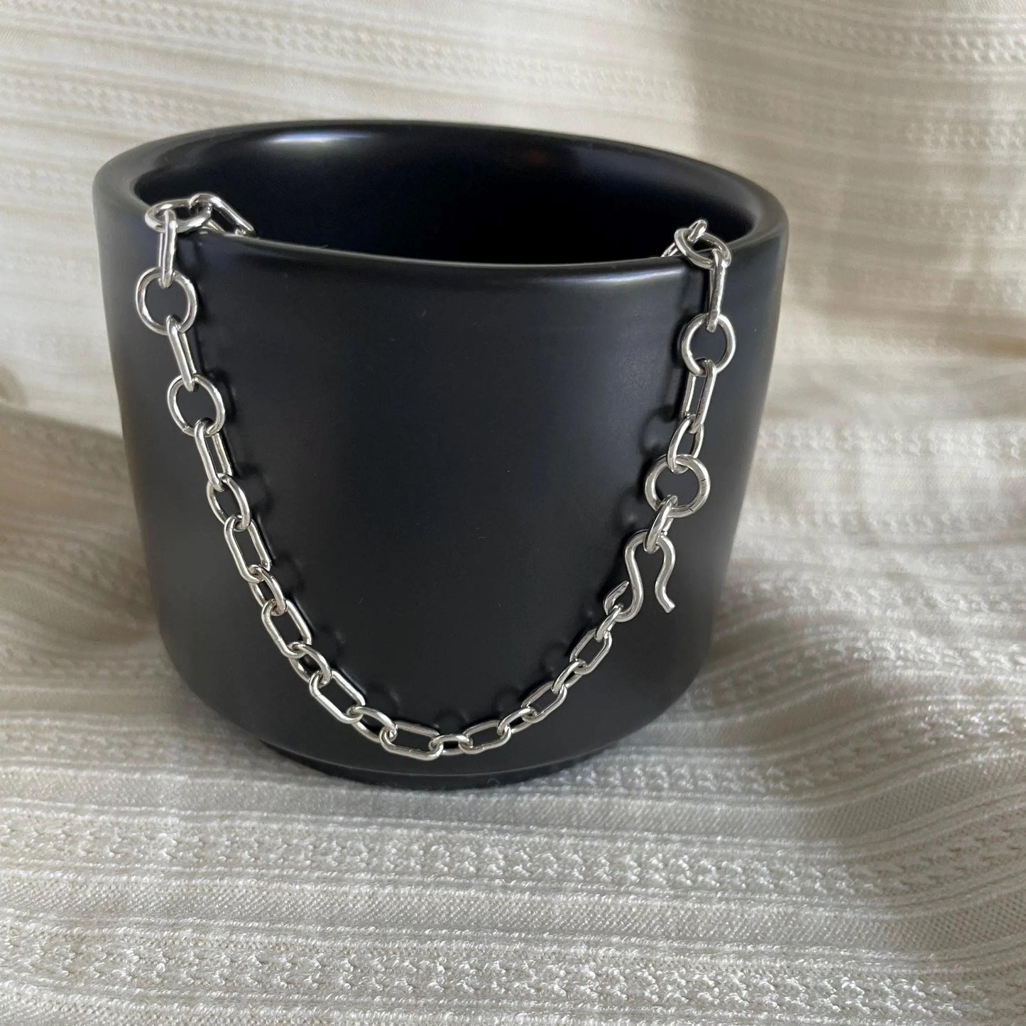 Handcrafted Argentium Silver Chain Link Bracelet, Tarnish Resistant Daily Wear