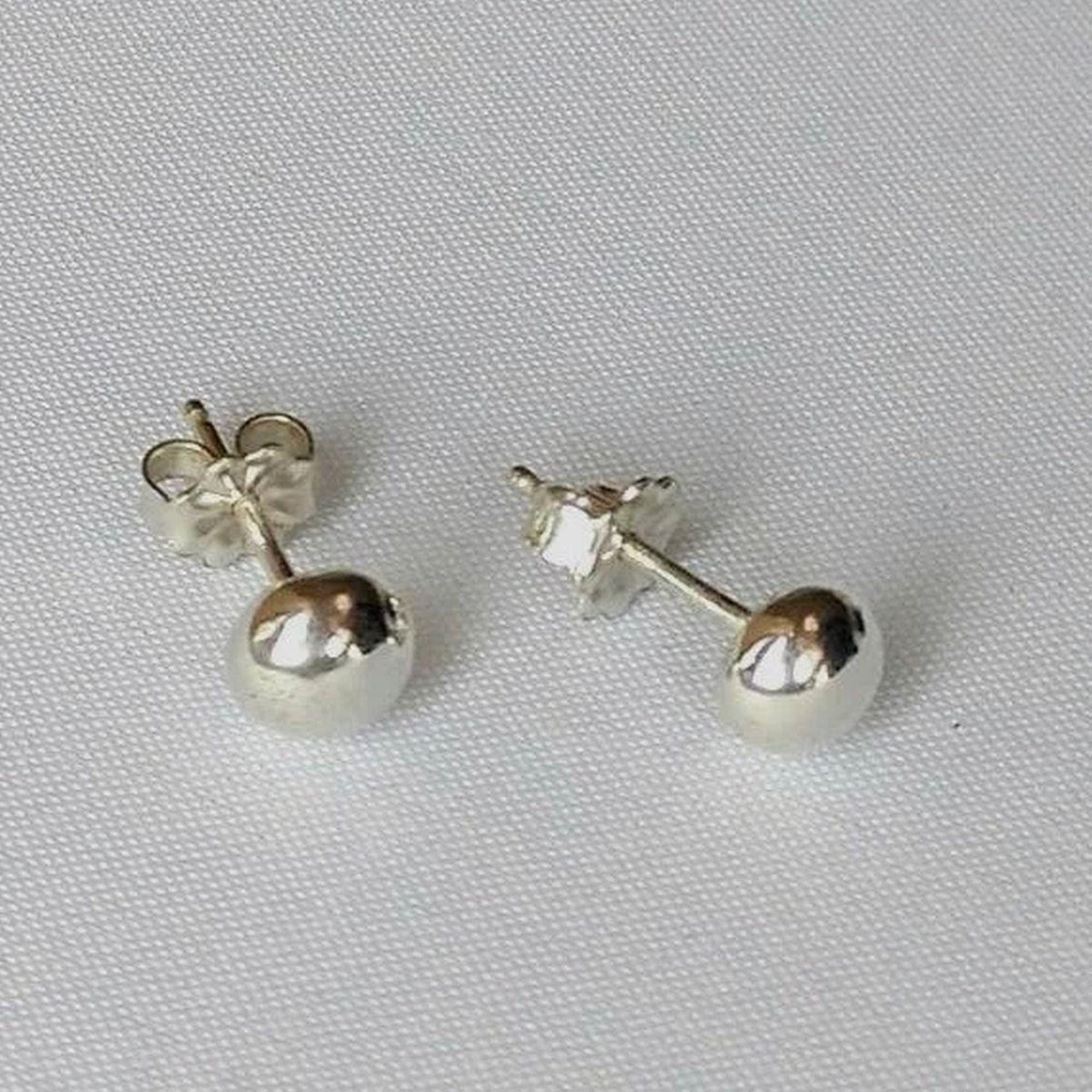 Handcrafted Argentium Silver Ball Post Earrings, Everyday Jewelry Gift for Him