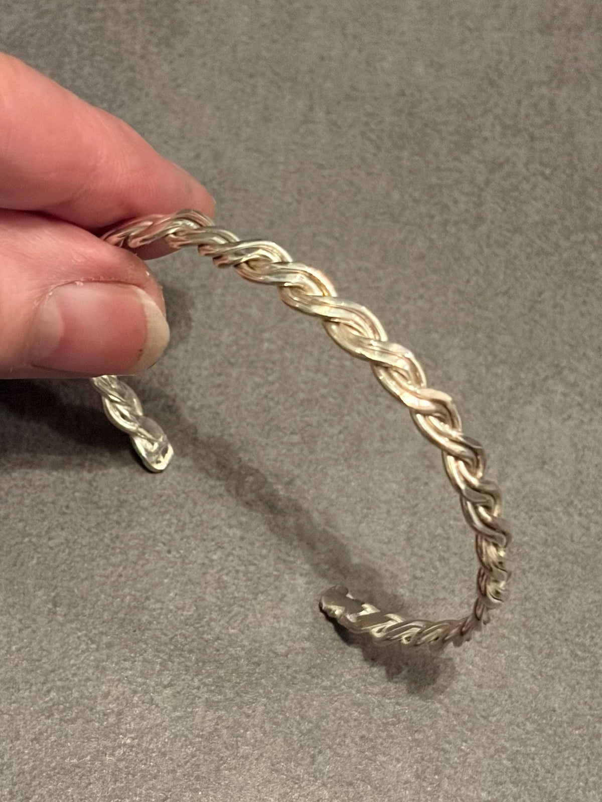 Argentium Silver Braided Cuff Bracelet, Modern Tarnish Resistant Jewelry