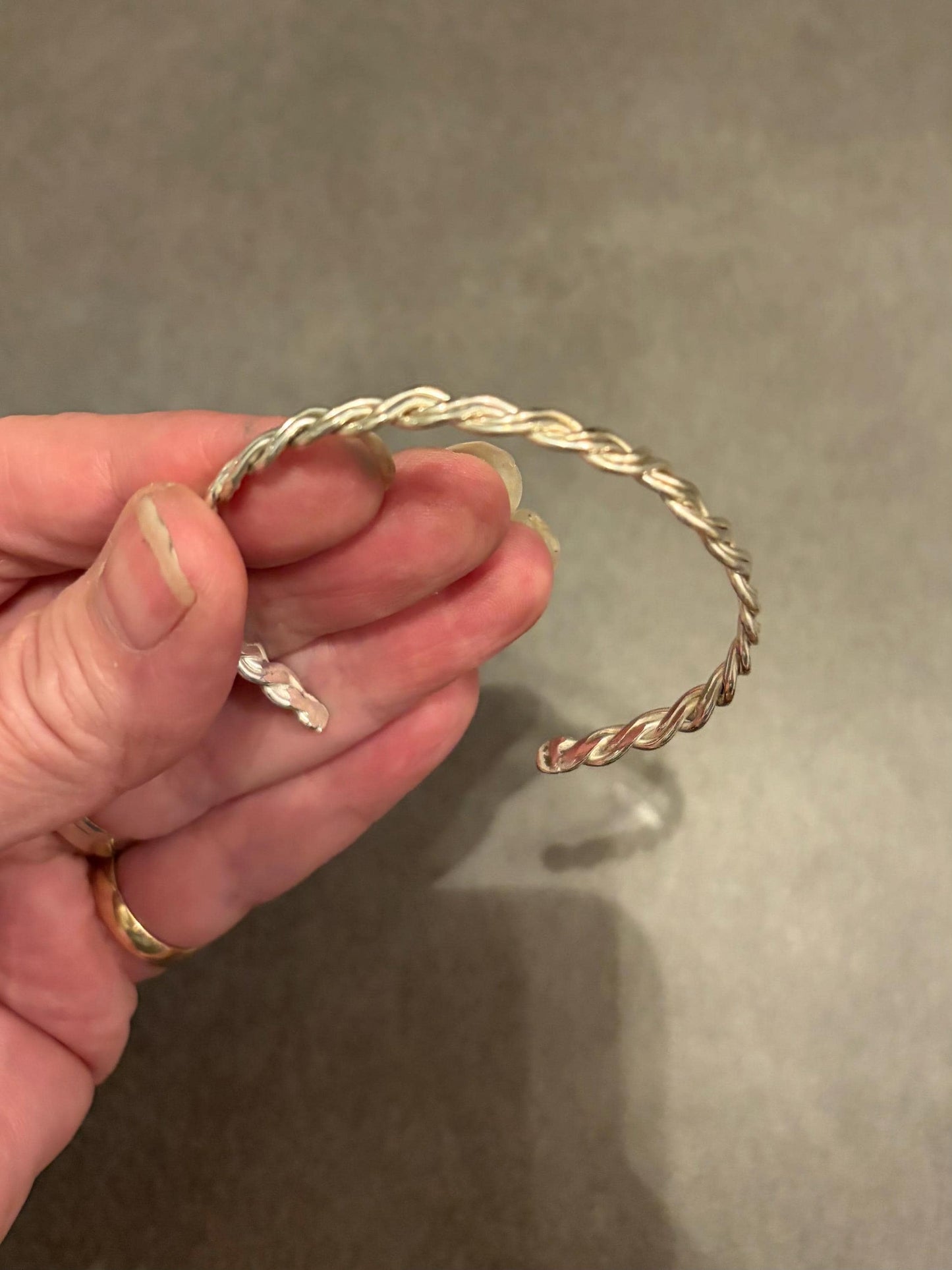 Argentium Silver Braided Cuff Bracelet, Modern Tarnish Resistant Jewelry