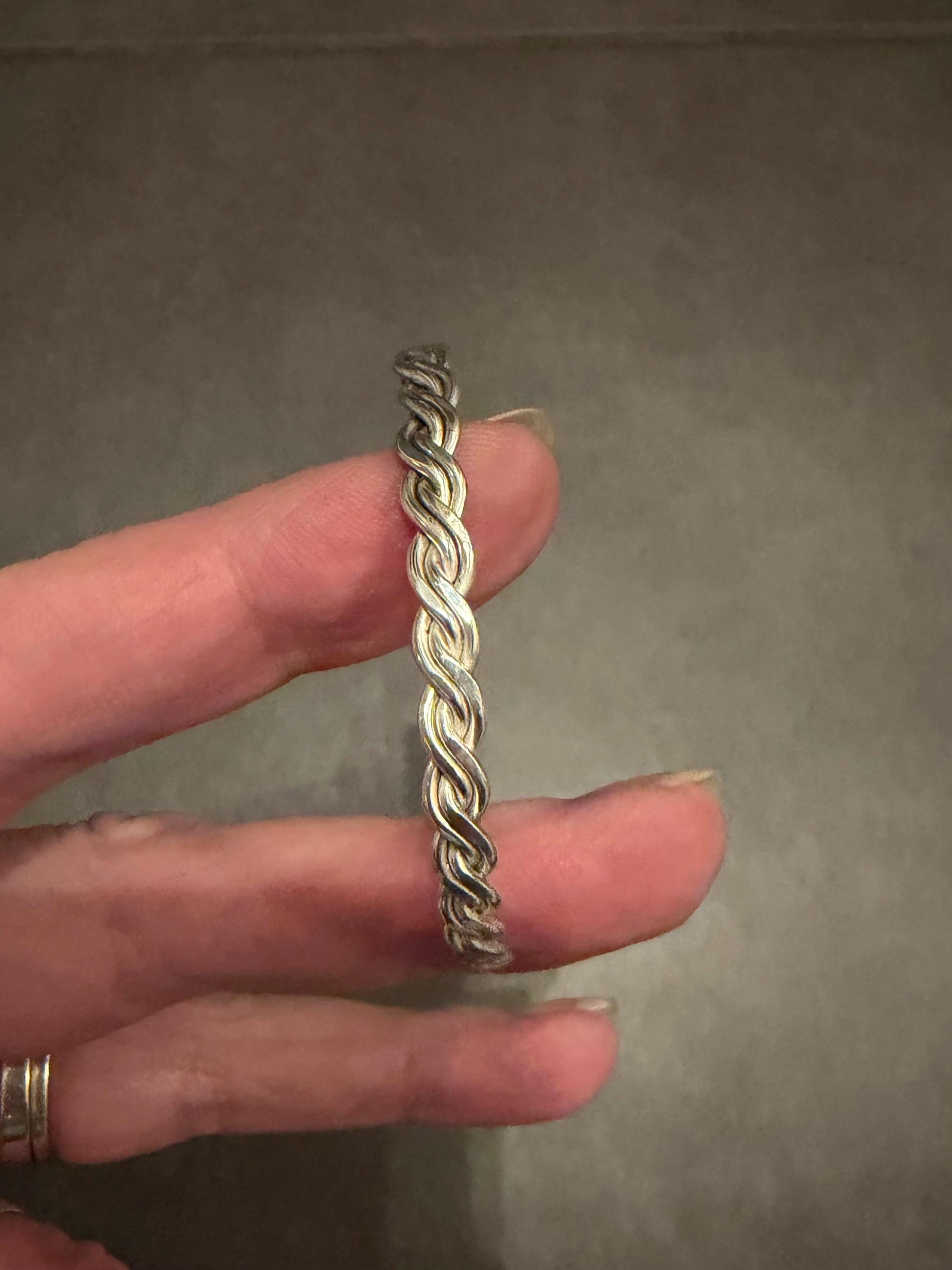 Argentium Silver Braided Cuff Bracelet, Modern Tarnish Resistant Jewelry