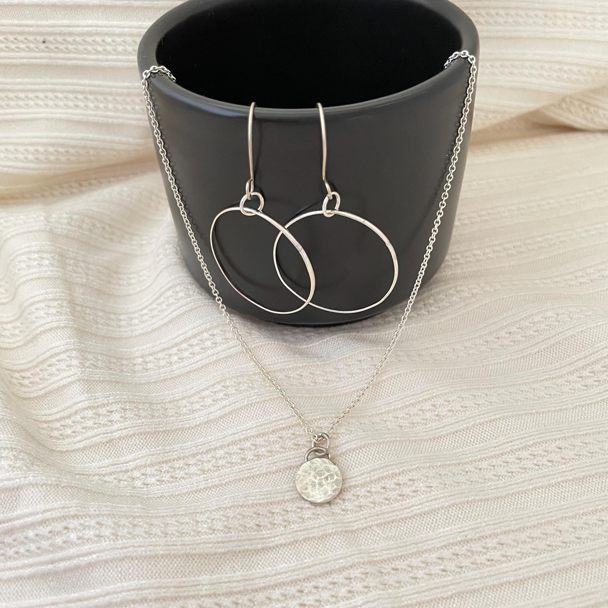 Handcrafted Argentium Silver Hoop Earrings, Hypoallergenic, Tarnish Resistant Modern Jewelry