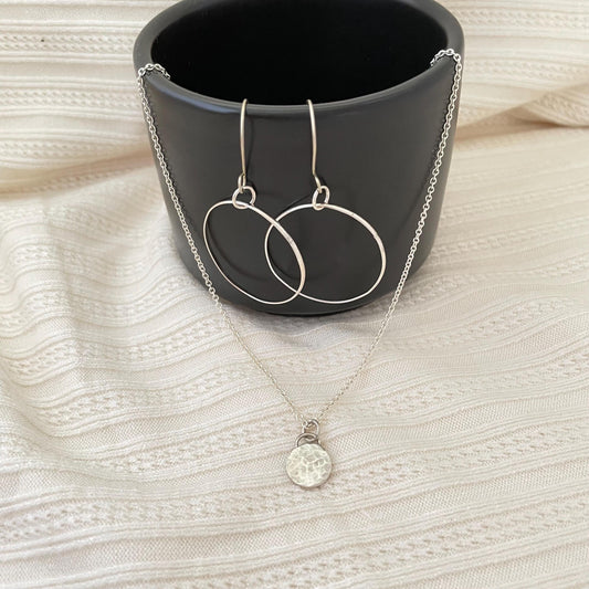 Handcrafted Argentium Silver Hoop Earrings, Hypoallergenic, Tarnish Resistant Modern Jewelry