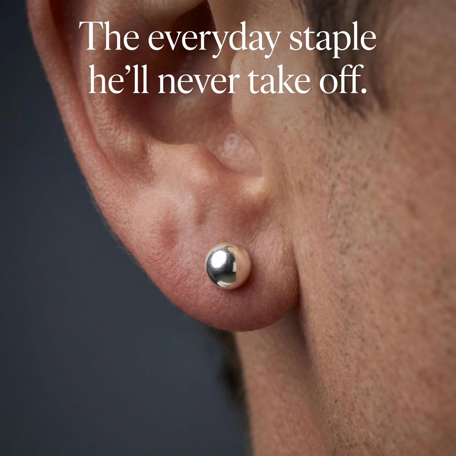 Handcrafted Argentium Silver Ball Earrings, Hypoallergenic Everyday Jewelry