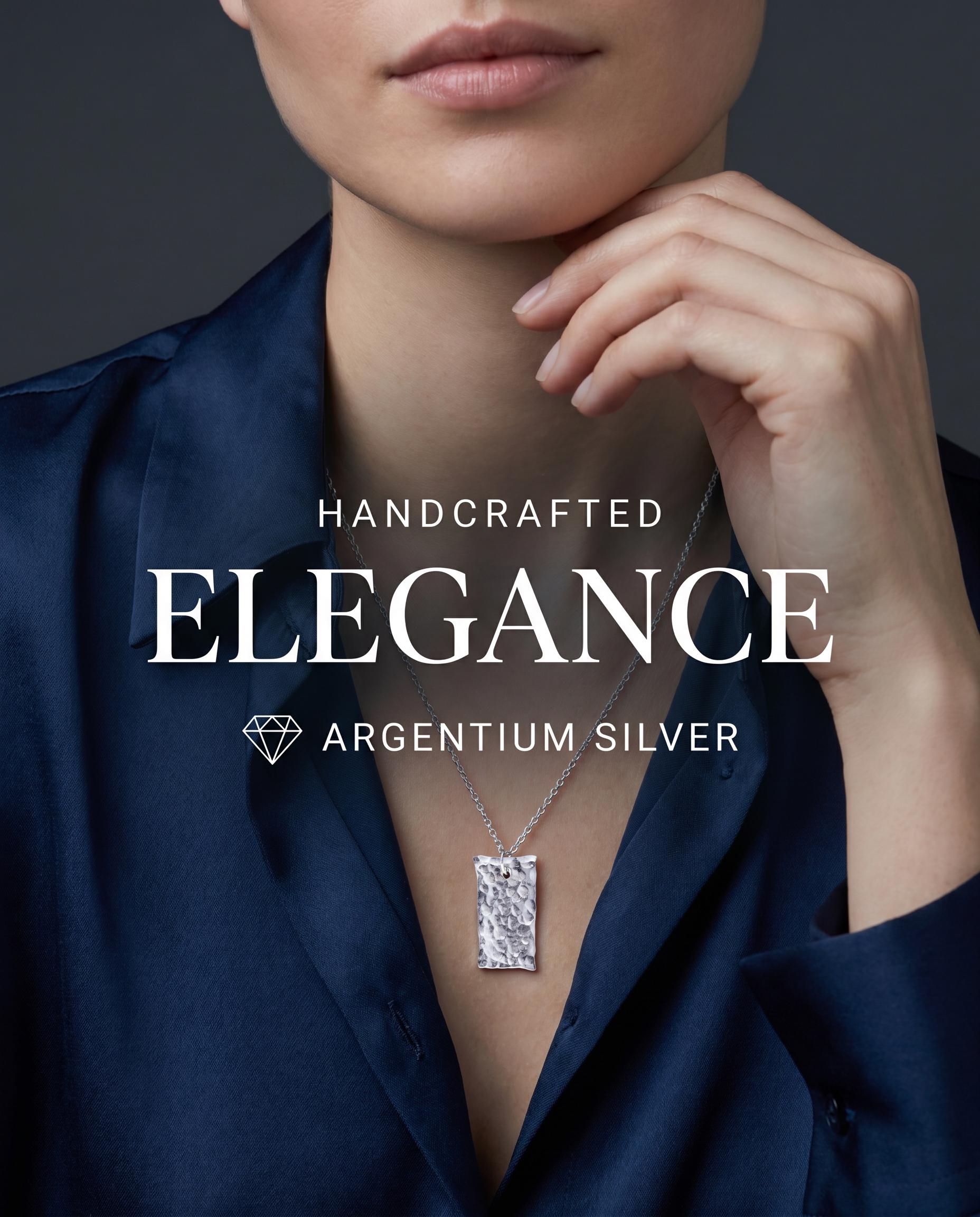 Handcrafted Argentium Silver Bar Necklace, Tarnish Resistant, Minimalist Pendant Jewelry