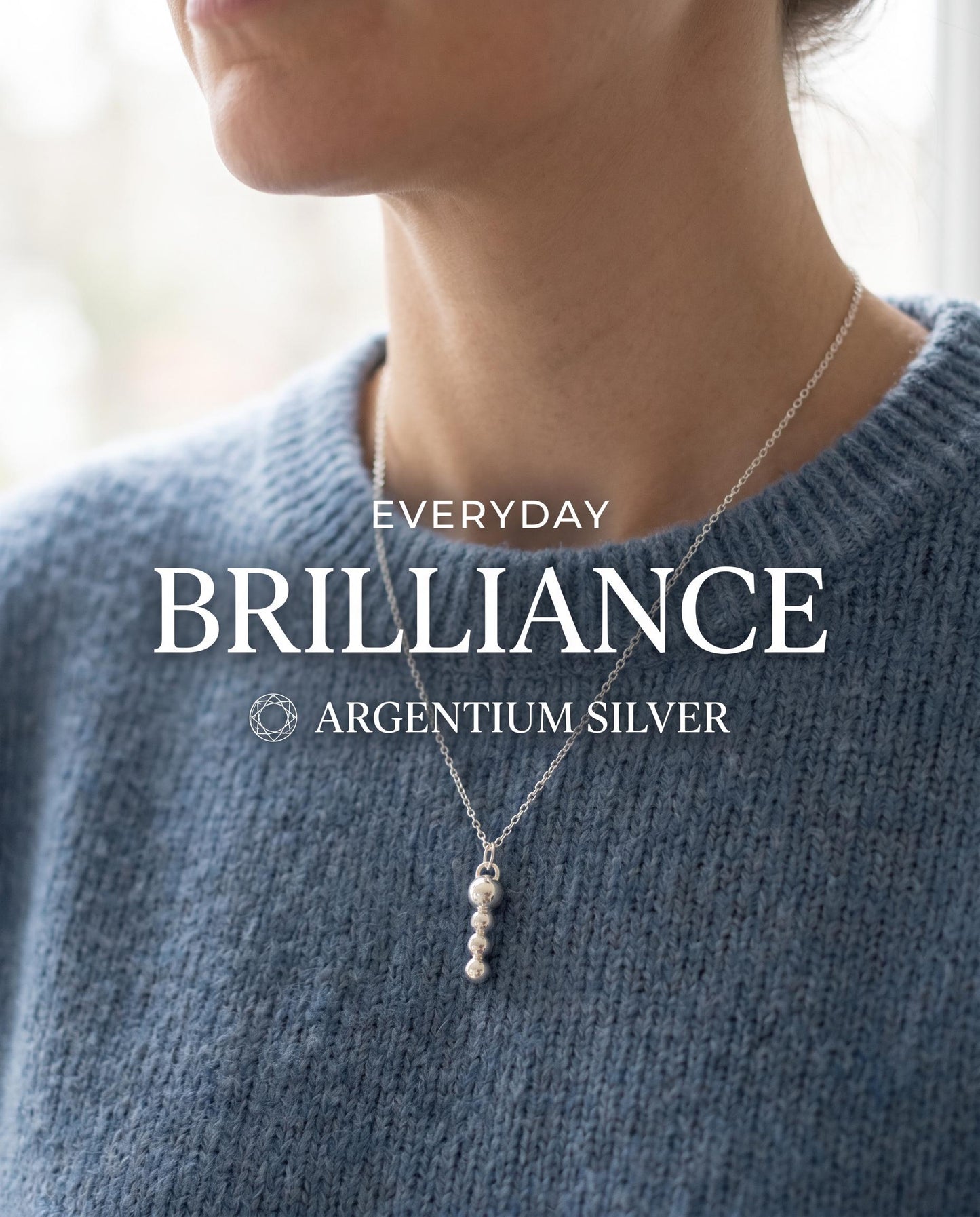 Handcrafted Argentium Silver Charm Necklace, Everyday Layering Jewelry