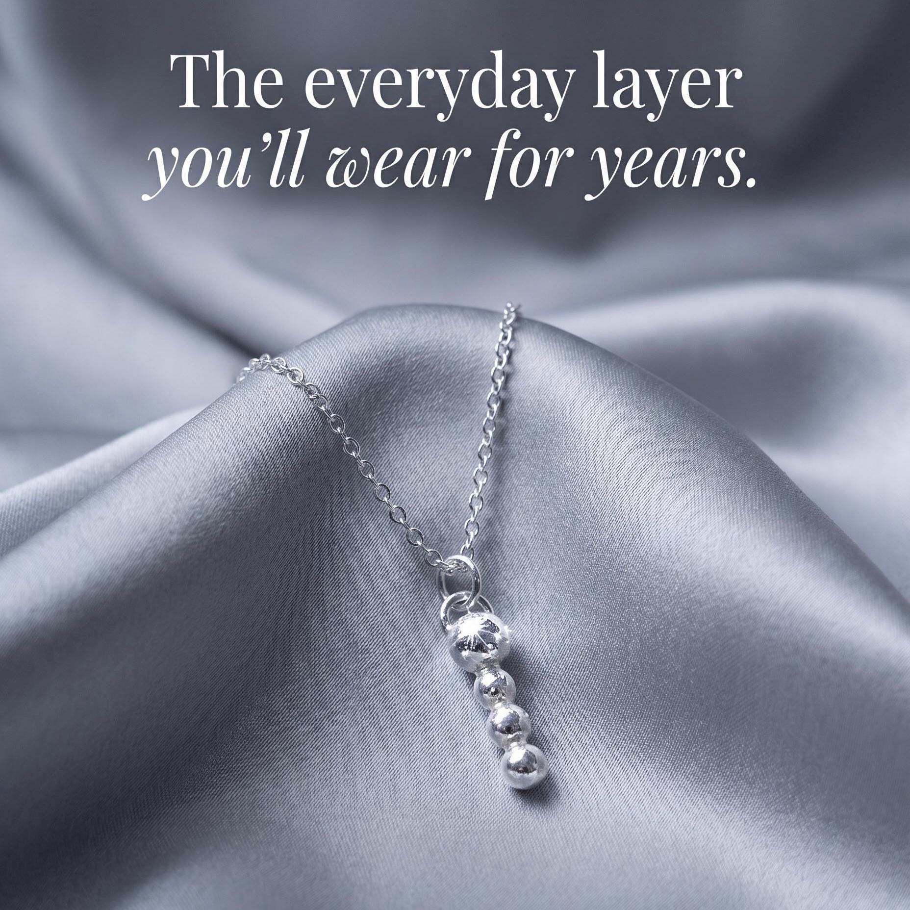 Handcrafted Argentium Silver Charm Necklace, Everyday Layering Jewelry