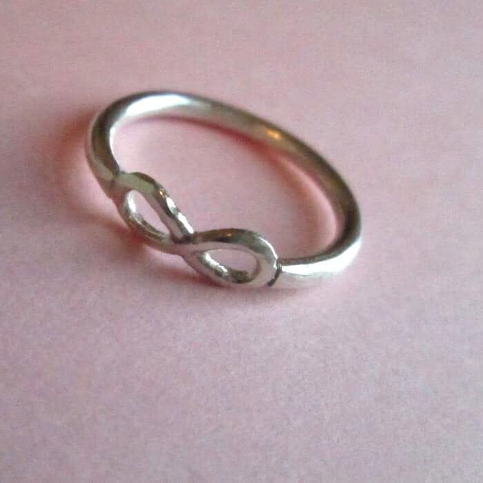 Handcrafted Argentium Silver Infinity Ring, Hypoallergenic and Tarnish Resistant Silver Jewelry Gift for Teen