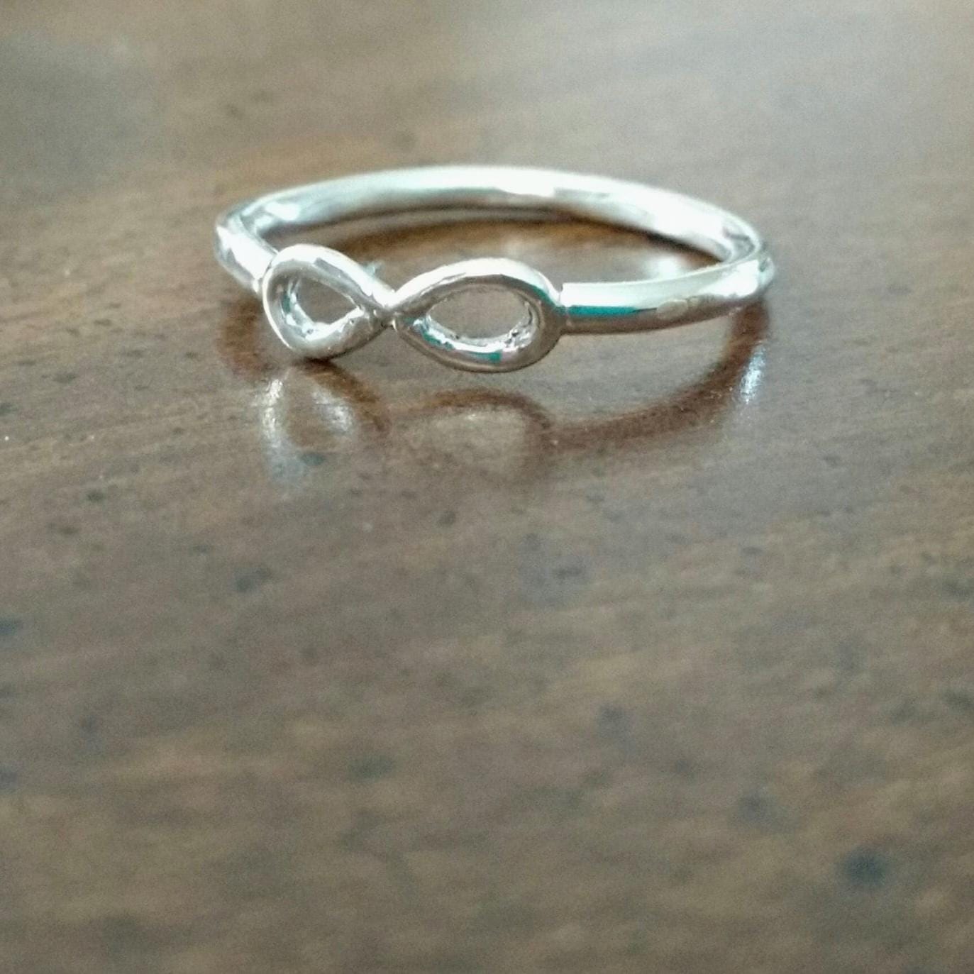 Handcrafted Argentium Silver Infinity Ring, Hypoallergenic and Tarnish Resistant Silver Jewelry Gift for Teen