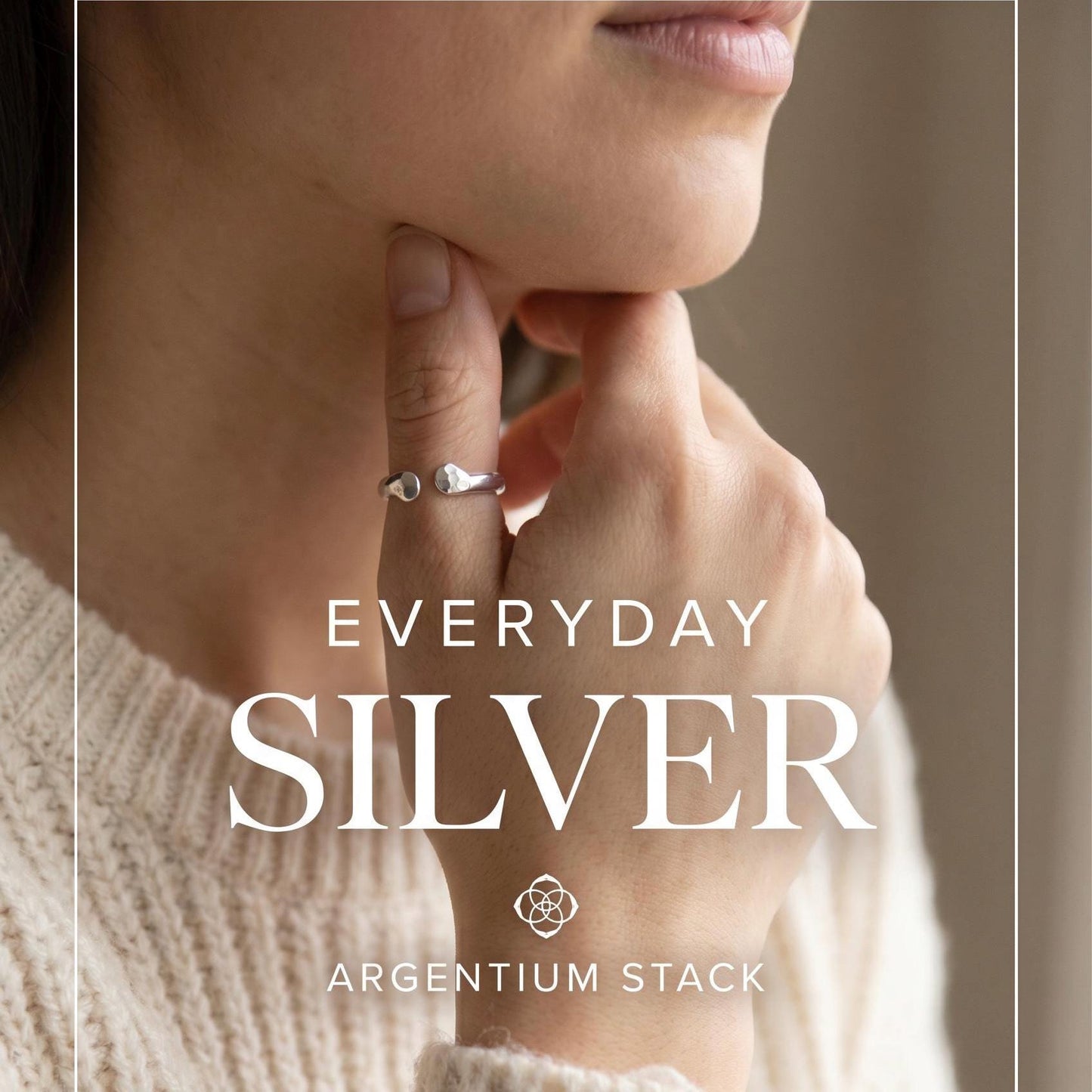 Argentium Silver Open Stack Ring, Hypoallergenic Tarnish Resistant Thumb Ring