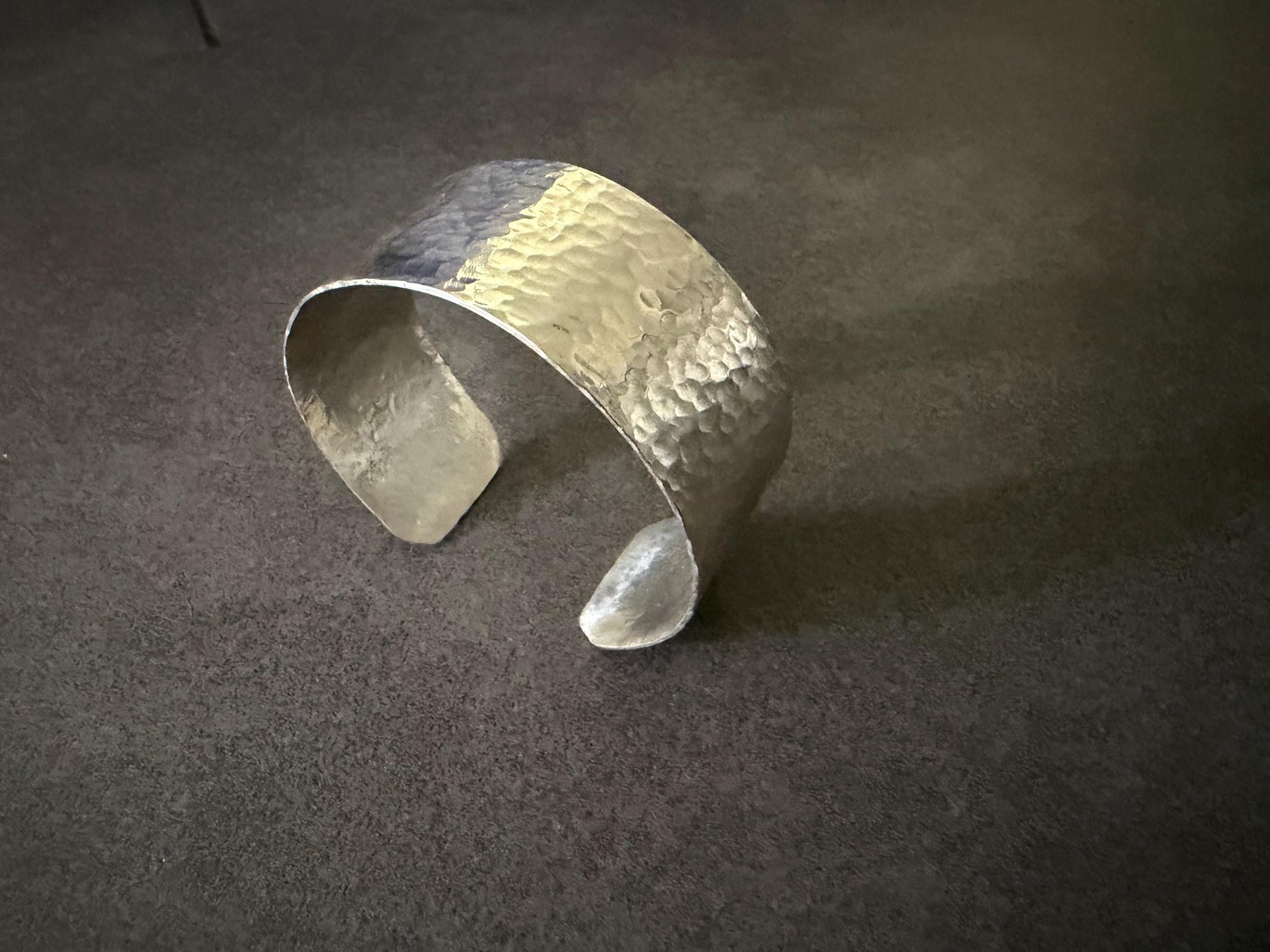 Handcrafted Argentium Silver Cuff Bracelet, Tarnish Resistant and Hypoallergenic Modern Silver Unisex Jewelry Gift