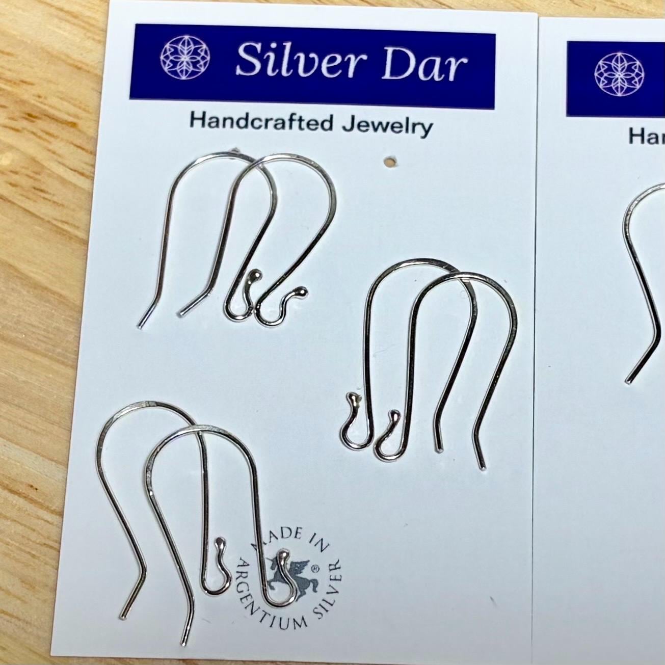 Argentium Silver French Ear wires 5 Pairs, Replacement Ear Wires for Sensitive Ears, Nickel Free 20 Gauge Sterling Silver Fish Hooks