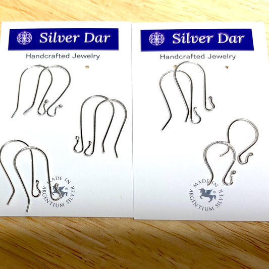 Argentium Silver French Ear Wires, Hypoallergenic, Tarnish Resistant, Recycled Silver