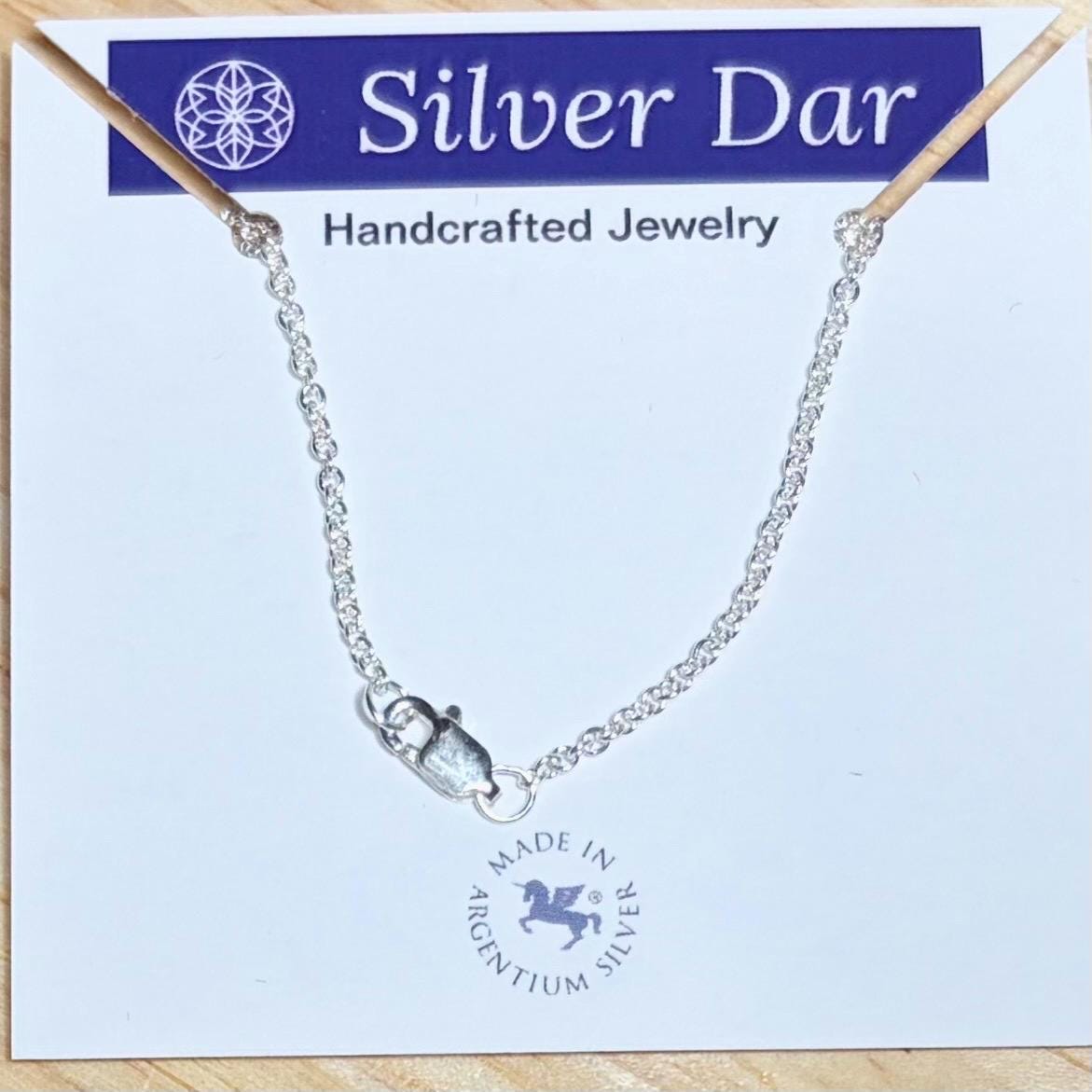 20 Inch Argentium Silver Cable Chain Necklace, Tarnish Resistant, Hypoallergenic Pendant Chain