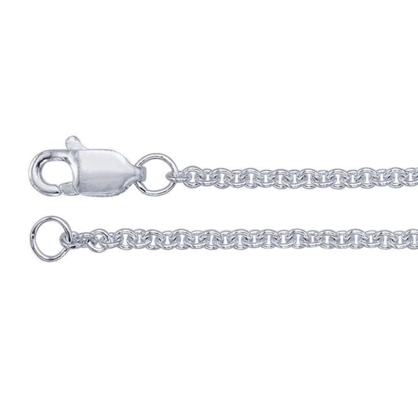 Argentium Silver Round Cable Chain 18 Inch, 1.5mm Dainty Replacement Necklace Chain, Hypoallergenic Tarnish Resistant Silver Pendant Chain