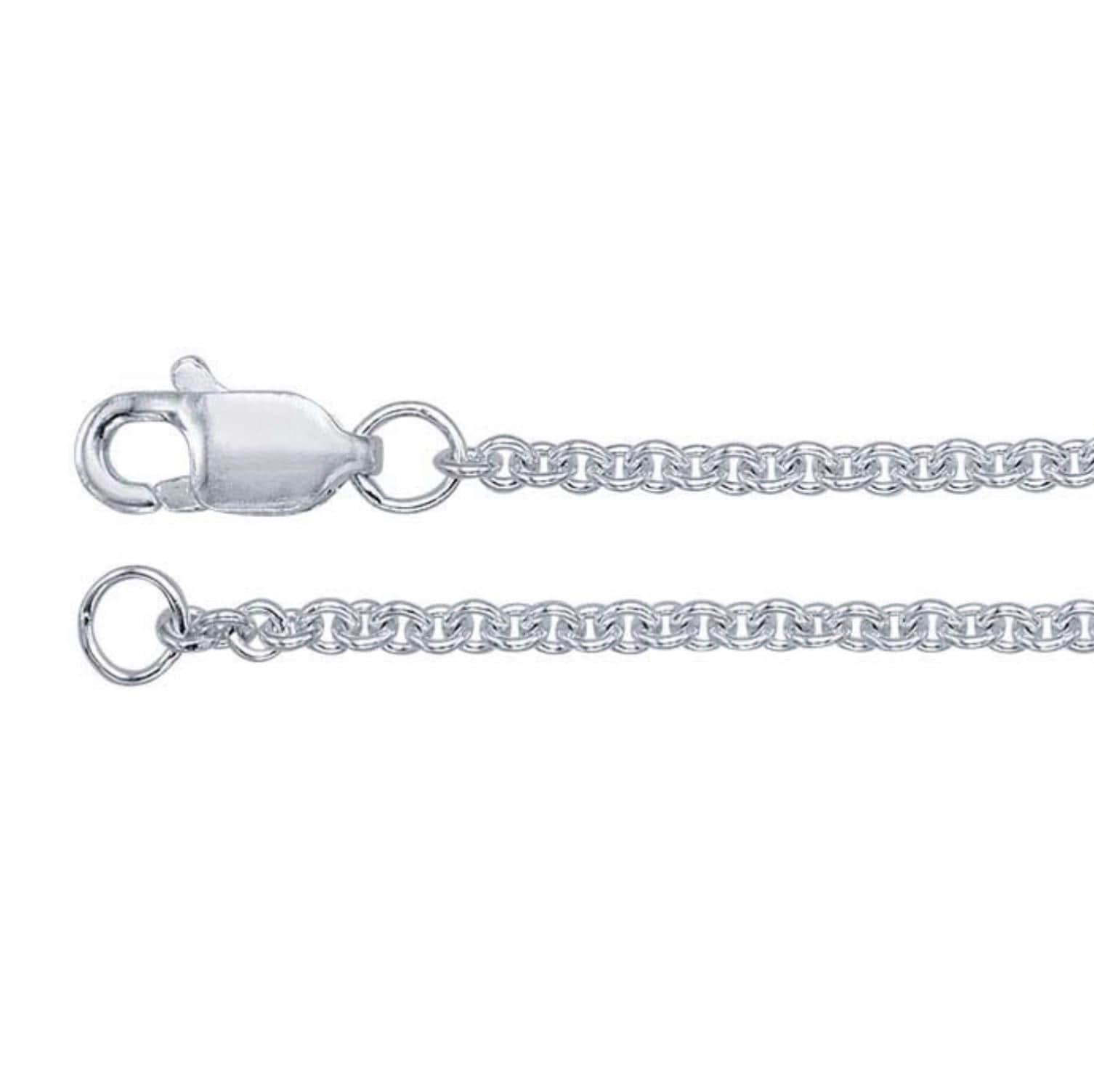 18 Inch Argentium Silver Cable Chain Necklace, Tarnish Resistant, Hypoallergenic Pendant Chain