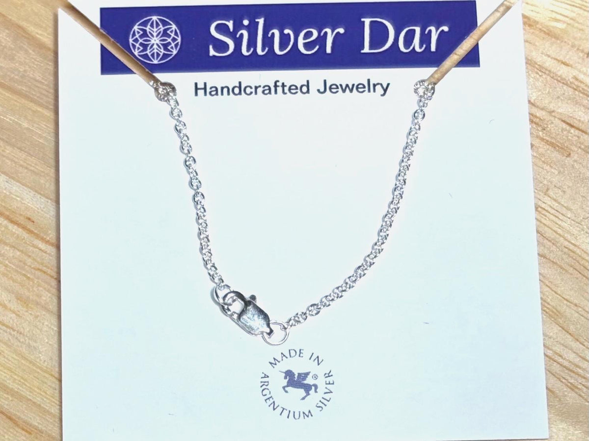 18 Inch Argentium Silver Cable Chain Necklace, Tarnish Resistant, Hypoallergenic Pendant Chain